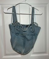 Blue Blush Denim Bustier Top Photo 0