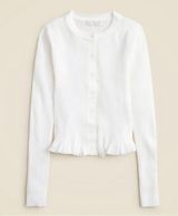 J. Crew Ruffle-trim Cotton Gauze Cardigan White Photo 0