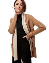 Babaton Beekman Cardigan Camel Tan Women's Size Large Open Front Aritzia Photo 0