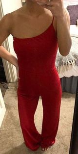 Windsor Red One Shoulder Jumpsuit  Photo 0