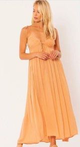 Amuse Society Kamari Dress - Sahara Sand Maxi Size Small NWT $90 Tie Straps Photo 0