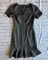 Dress Stretch Denim Peplum Church Career Modest Size 0 Excellent condition. Photo 0