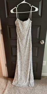 White Sequin Gown Dress (formal, Semi formal) Photo 0
