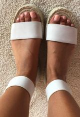 Splendid Espadrille White Leather Sandals Photo 0