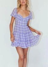 Princess Polly Purple Plaid Dress Photo 0