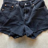 Levi’s 501 high waist button fly Black denim cutoff shorts Photo 0