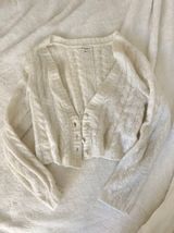 For Love & Lemons  Billie Cable Knit Cream Cardigan  Photo 0