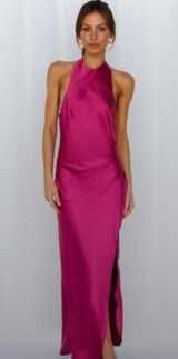 Hello Molly Halter Satin Formal Dress Photo 0