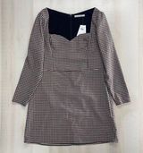 long sleeve plaid mini dress sexy work career L Photo 0