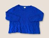 Faded Glory Vintage 90s-Y2K  V-Neck Knit Sweater Blue 26W/28W Photo 0