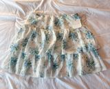 Altar’d State Ivory/Blue Stavlyn Floral Ruffle Skirt Size XS Photo 0