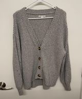 American Eagle Oversized Chunky Knit Grey Cardigan Photo 0