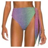 Beach Riot Claire Sparkle High Waisted Swim Bottoms Tie Side Sz Small Photo 0
