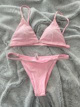 Zaful Baby Pink Triangle Bikini Photo 0