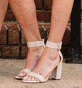 Nude Suede Heels Tan Size 8.5 Photo 0