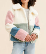 NWT Vigoss Colorblock Fuzzy Jacket Photo 0