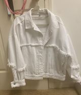 J Brand Oversized White Jean Jacket Photo 0