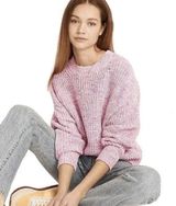 J. Crew Marled cotton-blend crewneck sweater (Sz XL) pink & white Photo 0