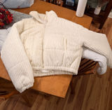 Corduroy Cropped Francesca's Puffer Jacket Photo 0