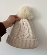 EXPRESS White Pompom Beanie  Photo 0
