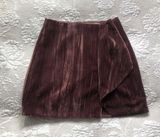 Conscious Exclusive Velvet Mini Skirt with Peplum Ruby Color Sz. 0 Photo 0