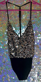 Black Sequin V Photo 0