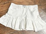 I am gia white denim pleated mini schoolgirl skirt Photo 0