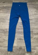 Lululemon Vintage Wunder Under Luon Sapphire Blue High-Waisted Leggings 6 Tall Photo 0