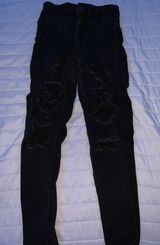American Eagle Ripped Black Jeans Photo 0