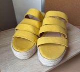 Toes Yellow Espadrille Platform Sandals - Size 10 Photo 0