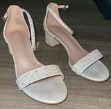 Pearl Heeled Shoes White Size 8.5 Photo 0