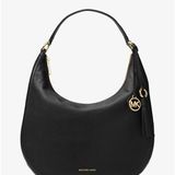 Michael Kors Black Hobo Bag with Gold Accents Leather Lydia Photo 0