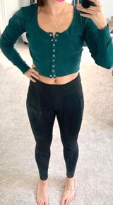 Cotton On Green Long Sleeve Crop Top Photo 0