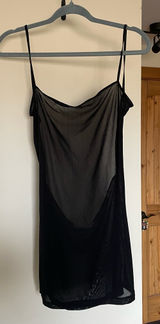 Victoria’s Secret Dramatic Open Back Sheer Black Mesh Mini Slip Dress Medium Photo 0