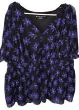 Ava & Viv 1X floral blouse NWT Photo 0