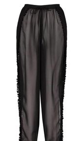 Boohoo Black Pom Pom Beach Pants  Photo 0