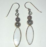 Brighton Silver Tone White Brown Shell Slice Beaded Dangling Pierced Earrings Photo 0