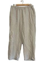Flax Light Gray 100% Linen Wide Leg Pants Photo 0