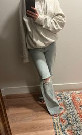 And Now This Blue Denim Distressed Flare Jeans Photo 0