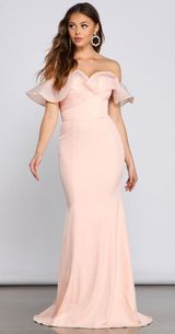 Pink ruffle formal dress NWT Photo 0