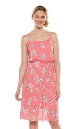 Elle Pleated Floral Midi Dress Photo 0