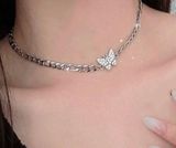 Boutique Silver Butterfly Choker Necklace  Photo 0