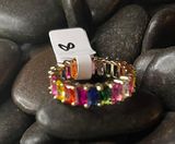 Multi Color Stone Ring Gold Photo 0