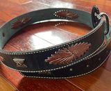 Liz Claiborne 90's Leather Western Belt Cowgirl Rodeo Silver Studs Photo 0