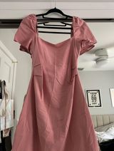Pink  Puff Sleeve Dress Photo 0