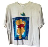 Vintage 90S White Short Sleeve Cropped Disney Winnie The Pooh Top Medium Photo 0