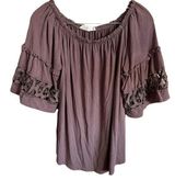 Vince & Love Mauve Boho Oversized Flowy Top Photo 0