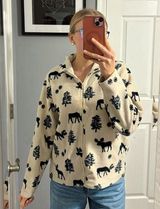 Vintage Moose Fleece Jacket Tan Size M Photo 0