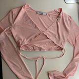 Adika Pink Wrap Long Sleeve Photo 0