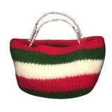 None Christmas Knit Purse, Red, Green, White Photo 0